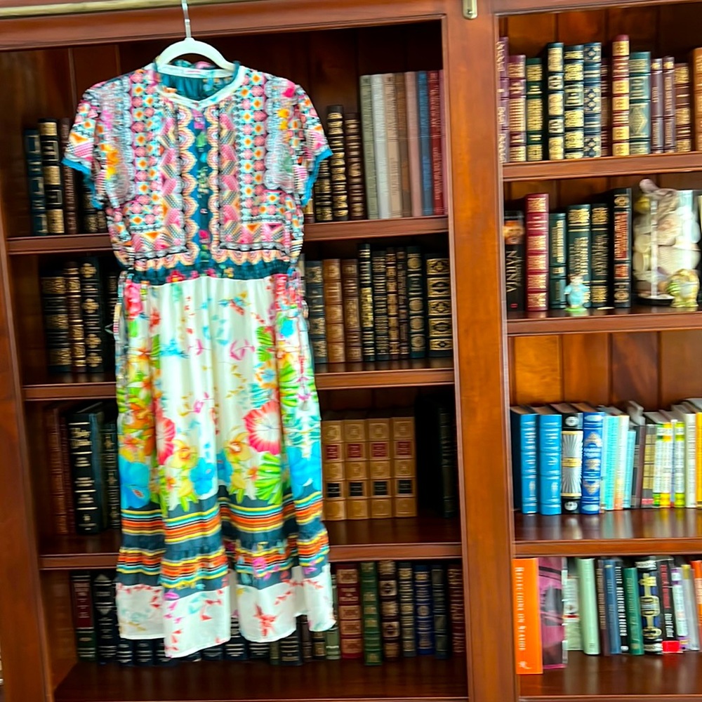 Johnny Was silk dress, S